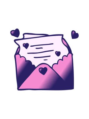 Karikatür karikatür aşk mektubunun baskısının animasyonu.