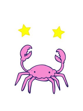 dönen yıldızlar bir yengecin animasyonu