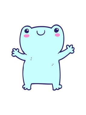 Tatlı kurbağa çizgi filminin dönen hareketli animasyonu