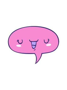 Konuşma baloncuklu sevimli mutlu yüz çizgi filminin hareketli animasyonu