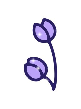 glitter effect animation of simple tulip