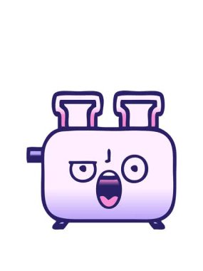 Bir tost makinesinin gölgeli çizgi filminin animasyonunu genişletiyor