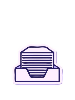 Sevimli bir karikatür yığını ofis kâğıdı çıkartmasının animasyonunu uzatıyorum.