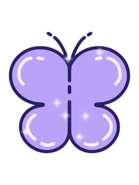 glitter effect animation of simple and cute butterfly