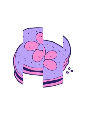 splitting motion animation of a biscuit