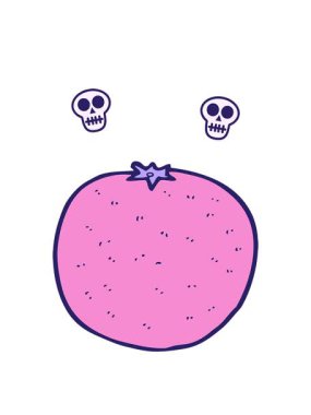 spinning skulls animation of cartoon orange image