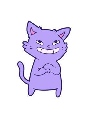 Mutlu çizgi film kedi çiziminin animasyonunu salla ve durdur