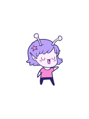 Mutlu uzaylı kız çizgi filminin yıldız patlaması etkisi animasyonu