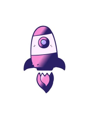 shivering motion animation of drawing of a space rocket