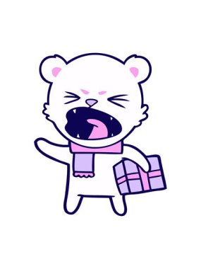 Kızgın kutup ayısının neon ışık efekti animasyonu.