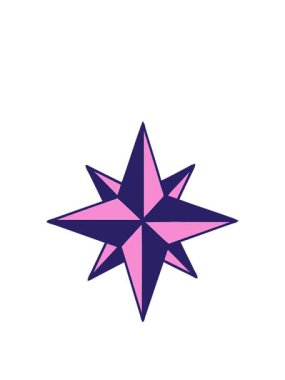 stretching up animation of an iconic tattoo style image of a star icon