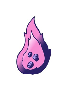 Vektör gradyan çizim karikatürü yanan kömürlerin titreşimli hareket animasyonu