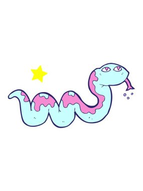 twinkling stars effect animation of snake cartoon