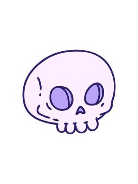 attention grabbing animation of cartoon of a spooky halloween skull