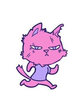 Pikselleştirme efekti sert çizgi film kedisi koşusunun canlandırması