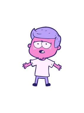 Çizgi filmin dönen hareketli animasyonu yorgun adam