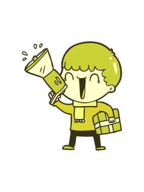 Şimdiki haliyle megafonlu çizgi film adamının renk animasyonu değişiyor.