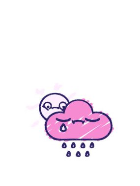 stretching up animation of Raincloud Chalk cartoon