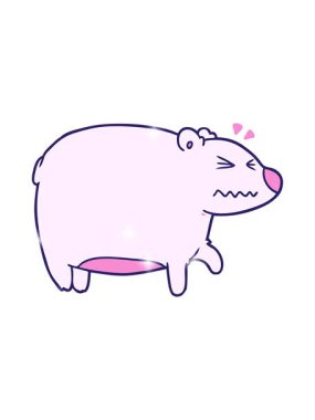 glitter effect animation of cartoon bear with a sore head