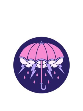 Bir şemsiyenin ikonik görüntüsünün zıplama hareketi animasyonu