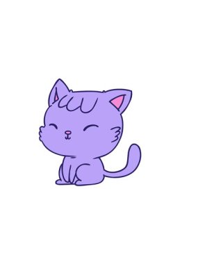 horizontally vibrating animation of cartoon design of cute kawaii cat