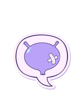 Çizgi film mesanesinin ses kabarcığı yapıştırmasıyla yanıp sönen radyal çizgileri.