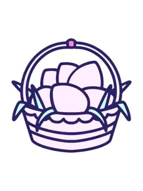 Paskalya sepeti ve yumurtalarının hareketli animasyonu