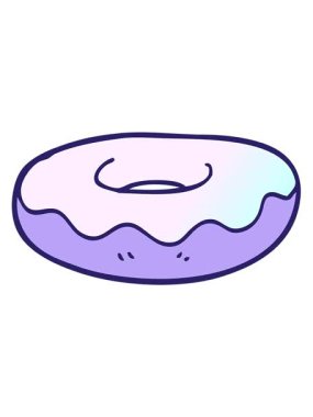 jiggle motion animation of cartoon doodle iced donut