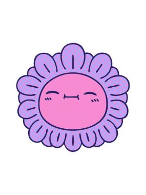 jiggle and pause animation of comic book style quirky cartoon flower