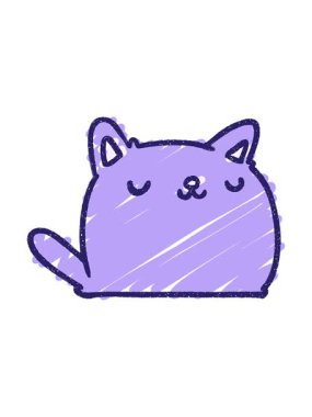 power up animation of the Cat Chalk Drawing