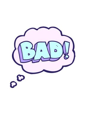 Serbest çizim düşünce baloncuğu çizgi filminin hareketli animasyonunu oynat Kötü sembol