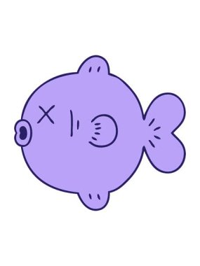 bob and pause animation of funny cartoon fish