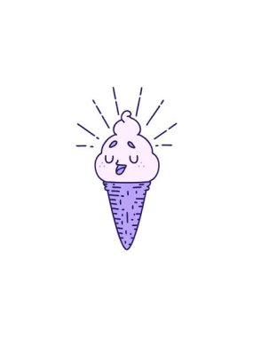 flashy sales animation of illustration of a traditional tattoo style ice cream character