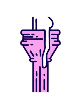 Bir şamdanın ikonik dövme klasik görüntüsünün neon ışık efekti animasyonu