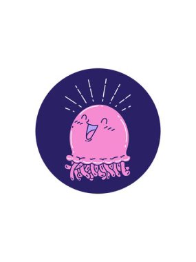 Dövme stili mutlu denizanası ikonunun satış animasyonu