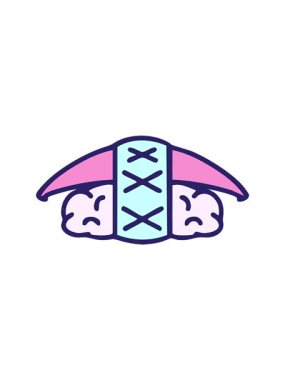 Japon ikura suşi ve pirinç tasarımının hareketli animasyonu