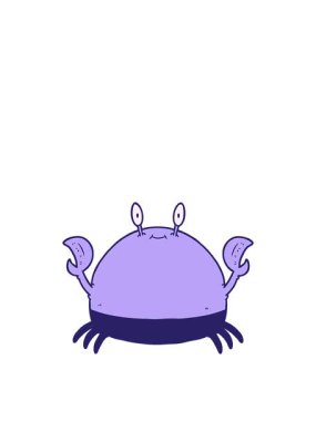 jumping motion animation of a cartoon crab