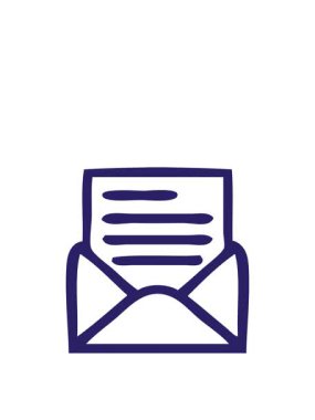 Bir harf ve zarf simgesinin karikatürünü çizerek çizgi filmin yükselişi ve yüzüşü