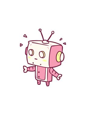 Yıldız patlaması etkisi çizgi film animasyonu parlak renkli, şaşırtıcı robot.