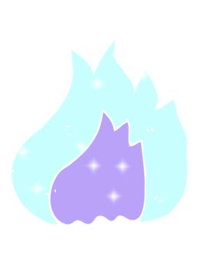 glitter effect animation of flat color illustration of flame