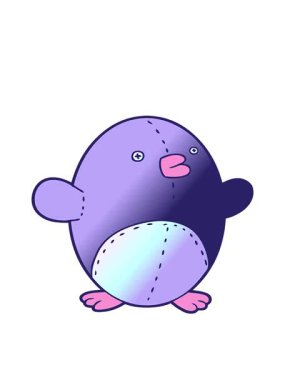 Doldurulmuş oyuncak penguenin hareketli animasyonu