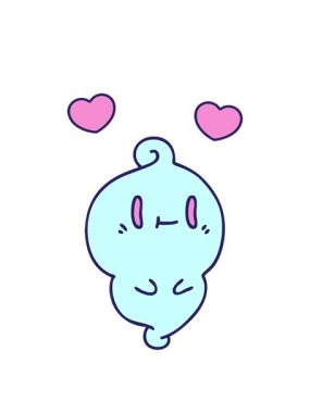 spinning hearts animation of happy halloween ghost