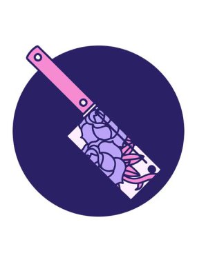 Satır ve çiçeğin dövme stili görüntüsünün hareketli animasyonu