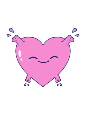 Mutlu kalbin çizgi filmdeki ışık efektleri.