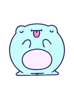 jiggle motion animation of cartoon of cute frog