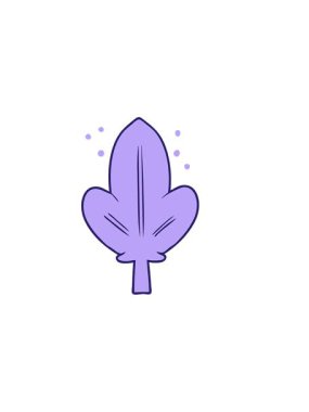 horizontally vibrating animation of cartoon leaf doodle