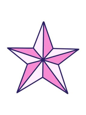 Bir yıldız çizgi filminin ikonik dövme şeklindeki görüntüsünün titreşimli hareketi