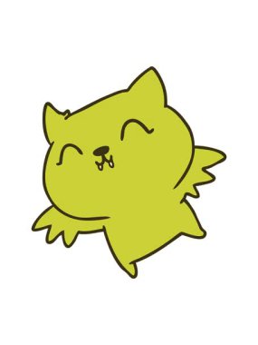 changing color animation of a drawing of cute kawaii bat