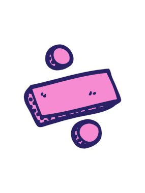 pixelize effect animation of cartoon doodle divide symbol