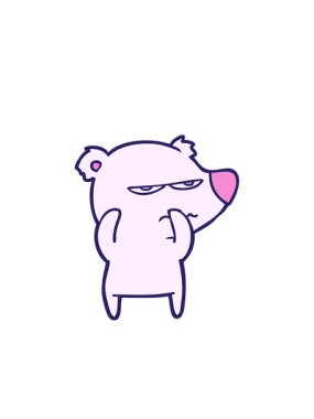 Kızgın ayı kutup karikatürünün yanıp sönen radyal çizgileri